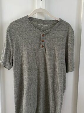 Lucky Brand Men’s Henley T-Shirt | Heather Green | Size Small | Casual Tee